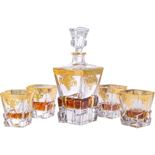 European Classic Hip Flask Light Luxury Glass Handmade Whisky Hip Flask Gift Decantador De Vino Kitchen Dining Bar BD50HF