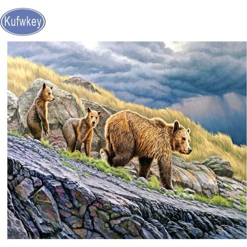 Sweet Home Decor 5D Diamond Painting bear Kits, picture of Rhinestone Art 3d Cross Stitch,animal Diamond embroidery mazayka