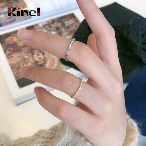 Kinel 100% Real Silver 925 Jewelry Fashion Stackable Classic Finger Ring For Women Fashion Wedding Christmas CZ Anillos