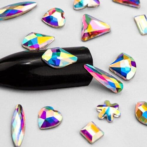 Crystal AB Non-hotfix Nailart Rhinestones Crystal High Quality Flat Back Diamond Glass Gem DIY Nail Art Decoration