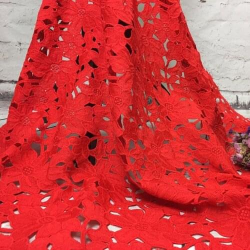 1y 5colors Water Soluble Milk Silk Leaf Embroidery Lace Fabric African Cord Guipure Lace Fabric For Nigerian Wedding Party Dress