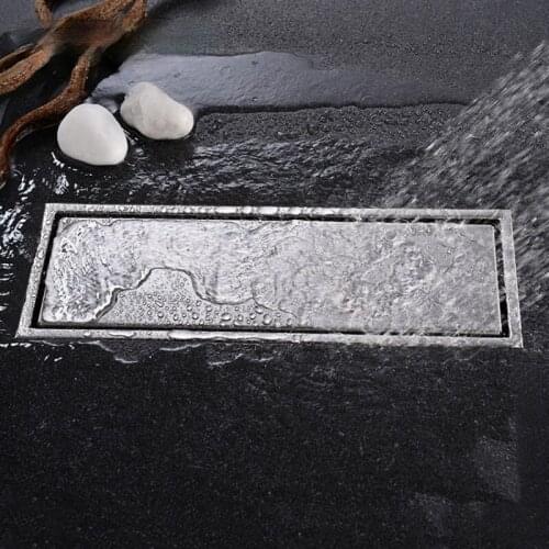 30X11 Cm Modern Stainless Steel Bathroom Tile Invisible Shower Square Floor Drain Shower Hair Catcher Clean Strainer Anti-odor