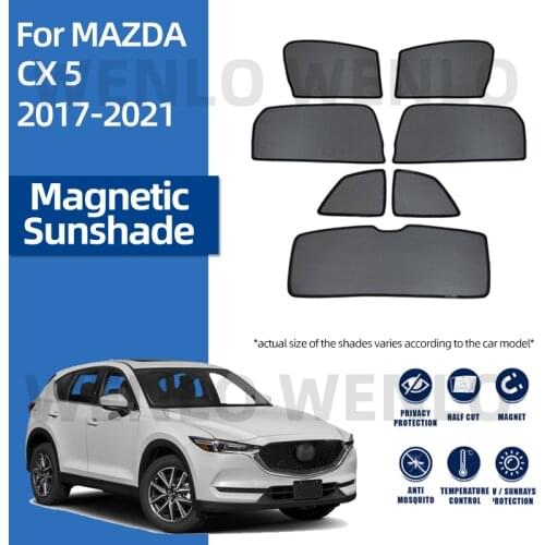 For Mazda CX5 2017-2021 Magnetic Mesh Car Sun Shade Front Rear Windows Sunshade Visor Windscreen Curtains Block UV Protection