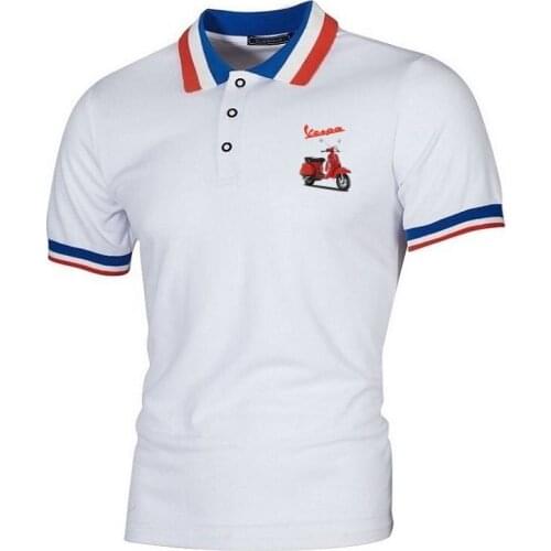 Youth Polo Shirts Mens TShirts Vespa Motorcycle Short Sleeve Tees Military Style Jersey Golftennis Topshirts Summer Clothing