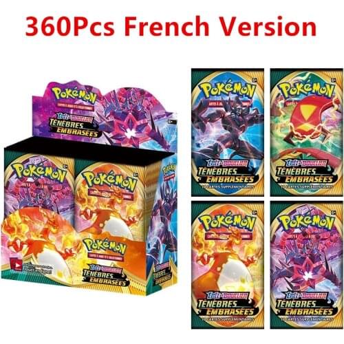 NEW 360Pcs French Version Pokemon Cards Darkness Ablaze TCG Series Booster Box 36 Bags Collection Trading Card Game Toys Gifts