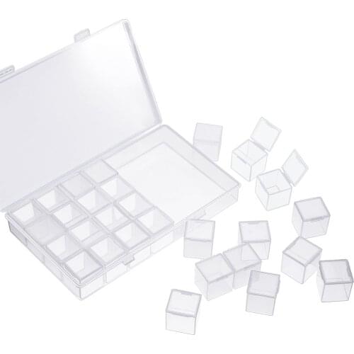 Undefined Adjustable 28/56 Compartment Plastic Storage Box Jewelry Earring Case Grids Diamond Painting Accessories Box Jewelry