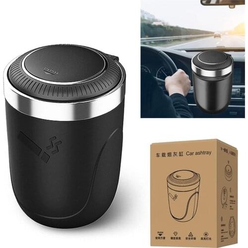 Portable Auto Car Interior Decoration Creative New Product Push Type Multifunctional Stainless Steel Liner Ashtray Car Ashtray