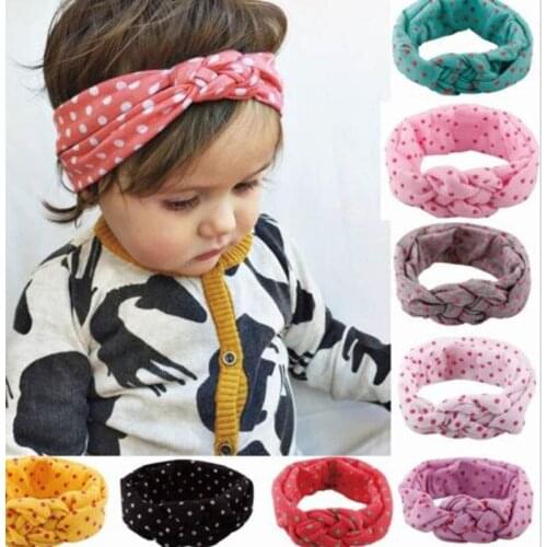 Cute Kids Dot Knot Turban Girl Cute Hairband Headband Cotton Cloth Girls Twisted Head Wraps Fashion Head Band Hair Accessories