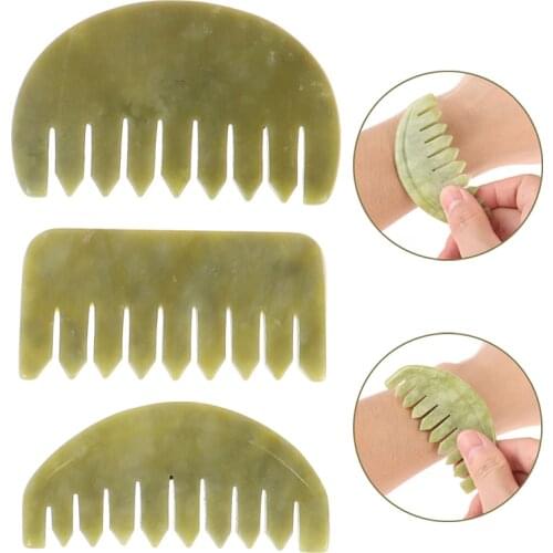 Natural Jade Gua Sha Stone Board Massage Comb Guasha Plate Jade For Face Neck Back Body Face Massager Scrapers Tools