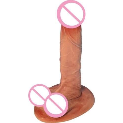 Sliding Flexible Testicles Realistic Dildos Vagina Stimulate Fake Penis Huge Dildos Dick Strong Suction Cup Dildos Women Sex Toy