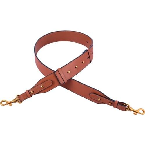 Genuine Leather Shoulder Bag Strap Adjustable Women Bag Accessories Cow Leather Wide Strap Handles Simple Handbag Straps Black