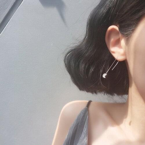 Star Moon Zircon Drop Earrings For Women Asymmetrical Long Tassel Korean Fashion Female Hot Girl Party Present Jewelry BOYULIGE