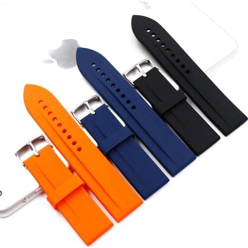 Silicone strap mens watch accessories pin buckle 23mm sports waterproof strap for Armani AR0527AR3113 6114 6115 watch band