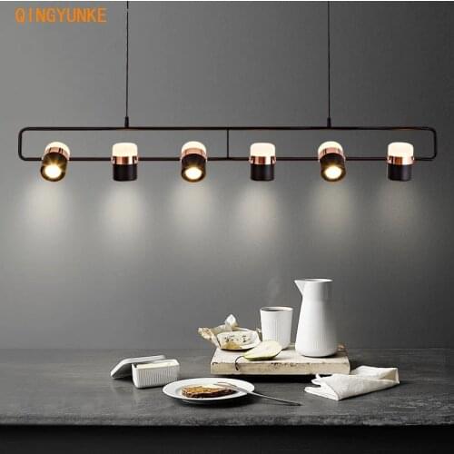 Modern LED Chandelier Lighting White/Black Simple Restaurant Cafe Bar Art Hanging Lights Nordic Dining Room Island Pendant Lamp