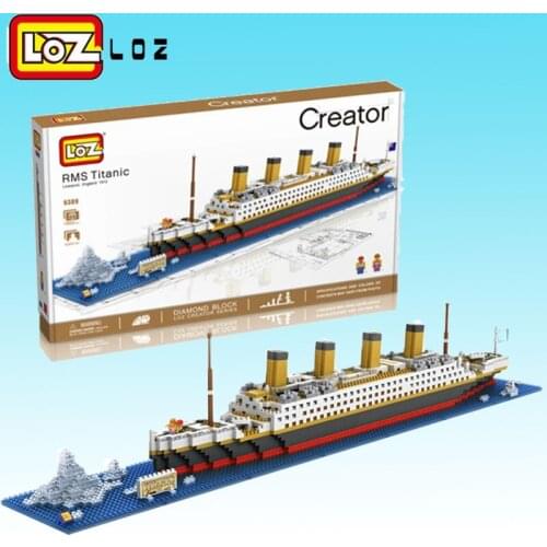 LOZ Building Blocks Toys RMS Titanic Ship 3D Building Blocks Toy Titanic Boat 3D Model Educational Quiz Gift Toy for Children
