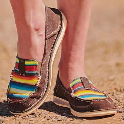 Womens Single Shoes 35-43 Yards European Leopard Color Round Head Women Flat Heel Single Shoes Suede Trendy Shoes