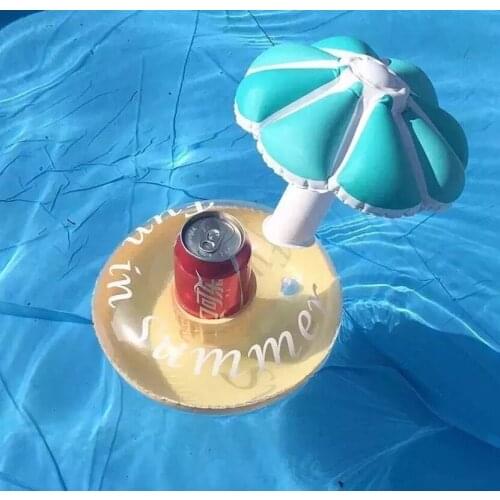 1 pcs pvc inflatable coaster two-color red and blue small umbrella inflatable cup holder water single hole mushroom cup holder