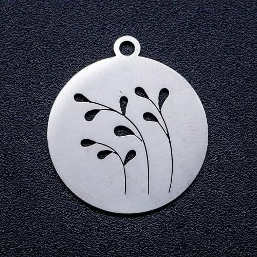 10pcs/lot Branch Nature DIY Jewelry Charms Wholesale 100% Stainless Steel Never Tarnish Pendants Accept OEM Orders Dropshipping