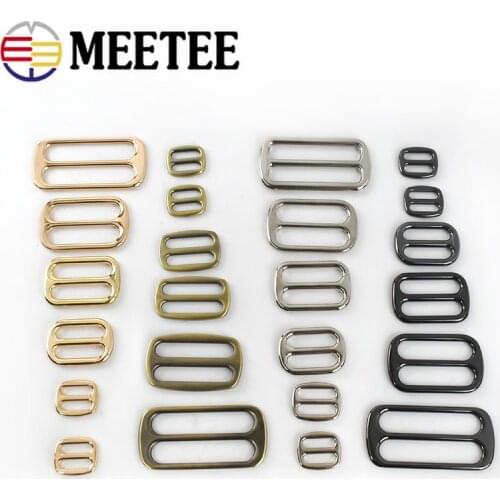 10pcs 12-50mm Metal Bag Buckles for Belt Backpack Metal Slider Tri Glide Adjuster Strap Webbing Clasp DIY Accessories