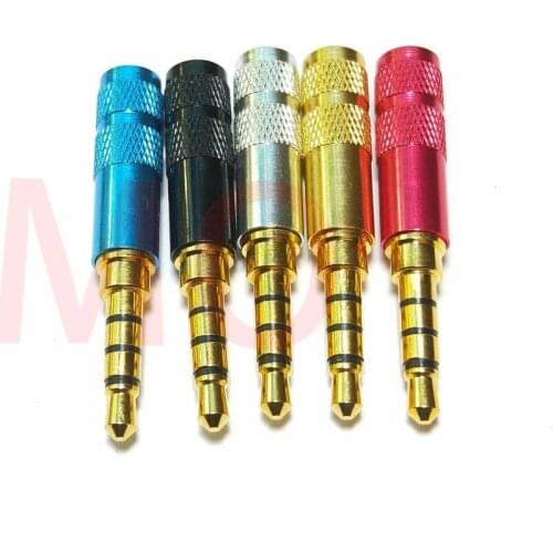100pcs mini 3.5mm 4 Pole Male Repair Headphone Jack Plug Metal Audio Soldering Selling