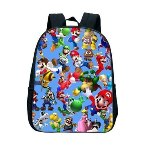 12 Inch Mario Bros Kindergarten Infantile Small School Bags Sonic Bookbags Children Baby Toddler bag Kids Backpack