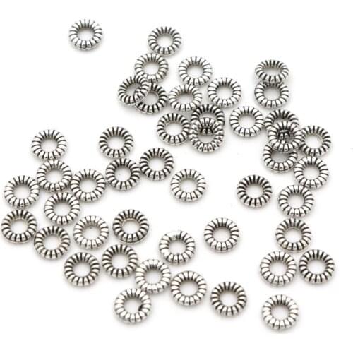 200pcs Metal Antique Gold Color Round Circle Wheel Loose Spacer Beads For Jewelry Making Finding Diy AccessoriesBeads Bracelet