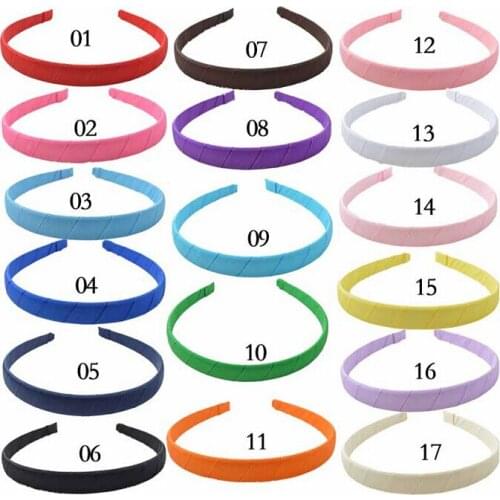 50pcs 5/8" Basic hair clasp ribbon Covered Plastic winding hair band hair Accessories headbands woman/girl/Lady FJ3103
