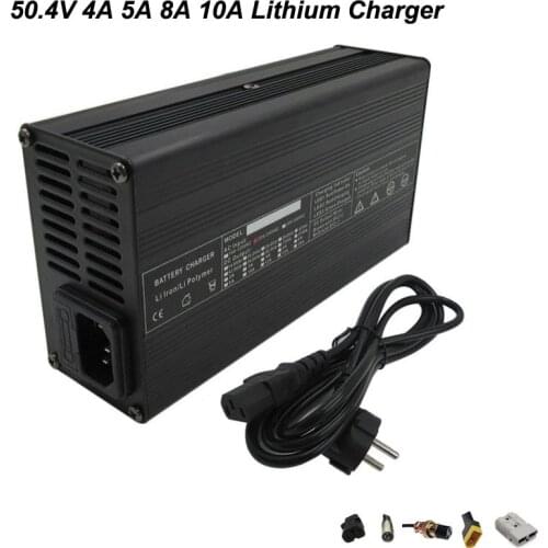 50.4V 5A Ebike Charger For 12S 44.4V 44V 50.4V 3A 4A Electric Bike Bicycle Li-ion Battery Lipo/LiMn2O4/LiCoO2 Bateria Charger