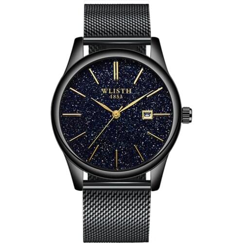 Watch Men Fashion Quartz Watches mesh Strap Quartz Wristwatch starry sky Clock Male Creative Dial watches