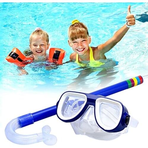 Kids Diving Goggle Mask Breathing Tube Shockproof Anti-fog Swimming Glasses Band Snorkeling Underwater Accessories Set