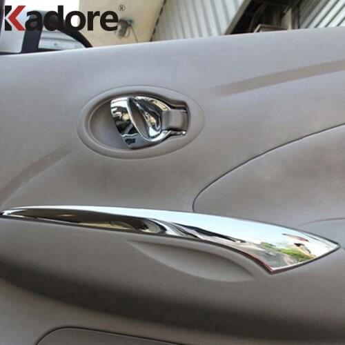For Nissan Versa Sedan 2012-2014 Bright High Quality ABS Inside Door Armrest Cover Trims Auto Accessories 4pcs/set