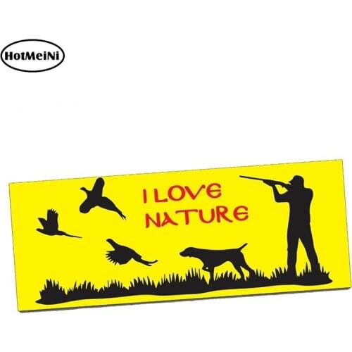 HotMeiNi 13cm x 5.8cm Car Styling LOVE NATURE HUNTING Decal Funny Car Truck 4X4 Offroad 4WD Dirt JDM Waterproof Car Stickers