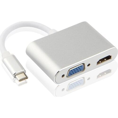 HUWEI USB C Adapter Converter to HDMI VGA USB-C Cable For Samsung Galaxy S9/S8/S10 Plus Note 10/8/9 Connect projector TV Dock