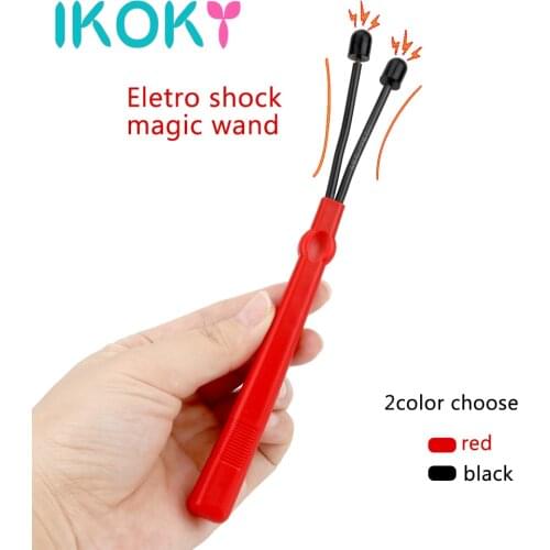 IKOKY Electric Shock Magic Wand Massager Clitoris Stimulator Electro Stimulation Adult Games Erotic Sex Toys for Couples