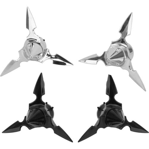 Black Spun Blade Spinning Axle Caps For Harley 1 1/8" Touring 2008-2017 Street Glide Dyna Sportster 883 1200