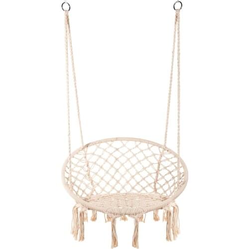 Round Hammock Round Hammock Swing Hanging Chair Outdoor Indoor Furniture Hammock Chair for Garden Dormitory Child Adult