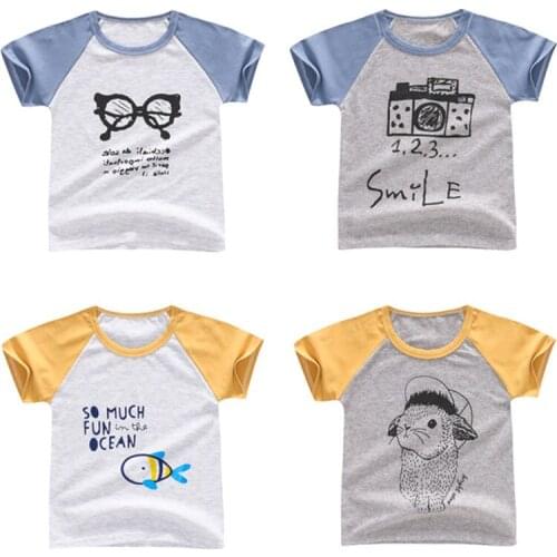 Hot Sale Boys Cotton Clothes Baby Boy Short Sleeve T Shirts Toddler Kids Fashion Printed T Shirt Children Clothing Tops Tee
