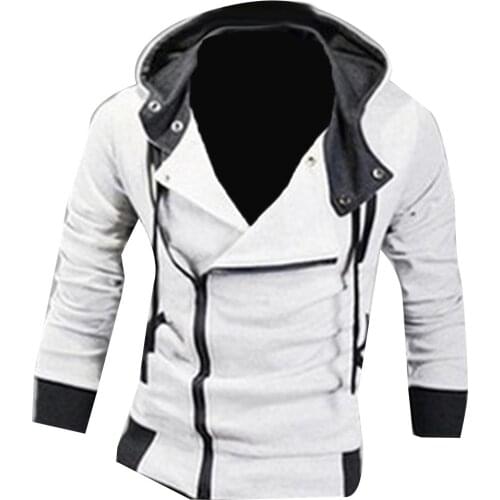 Men Jackets Side Zipper Pocket Drawstring Long Sleeve Hooded Sweatshirt Jacket Coat Mens Clothing 2021 Large size куртка 6 XL