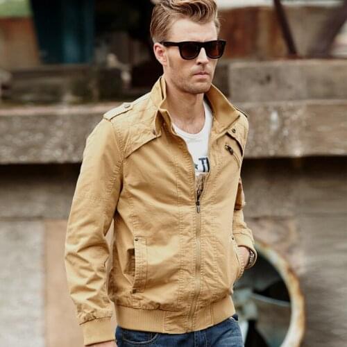 Fashion 2017 Mens Jacket high quality zipper Men Coats Male Outerwear Mandarin Collar Overcoat Black khaki army green