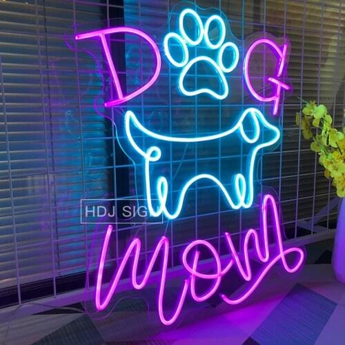 Custom LED Letter Neon Sign Dog Mom Wall Decor For Store Christmas Childrens Gift Bedroom Decoration Light