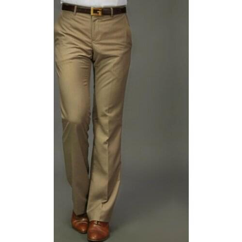 2021 New Flared Boot Cut Trousers Business Casual British Style Office Slim Comfortable Classic Formal Bottom Black Suit Pants