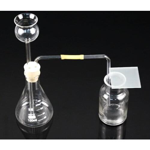 Preparation of carbon dioxide CO2 units with conical bottles safety funnel latex tube gas cylinders Teaching instruments