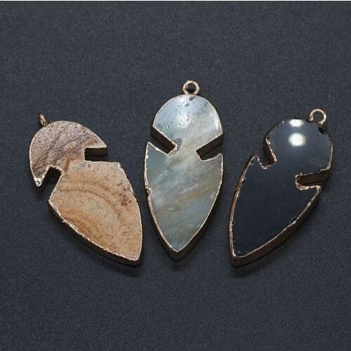 2pcs Natural Stone Pendant Fish Shape Semi-precious Stones Charm for Jewelry Making DIY Nacklace Bracelet Accessories 23x50mm