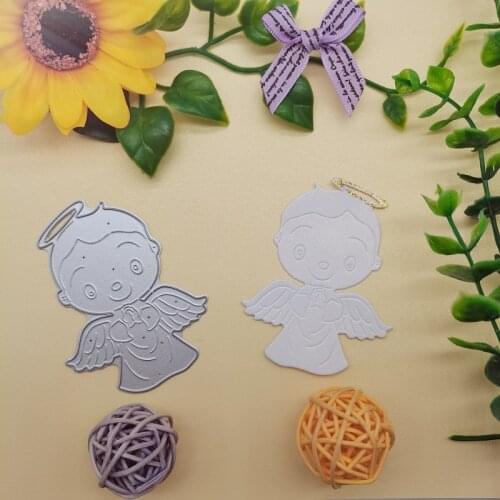 Cutting Dies Angel Baby Boy New Metal and Stamps Stencil for DIY Scrapbooking Photo Album Embossing Paper Card 58*75mm