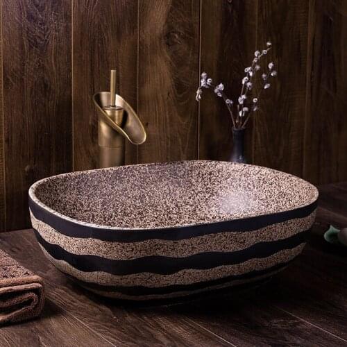 Europe style chinese washbasin sink Jingdezhen Art Counter Top ceramic wash basin bathroom sink