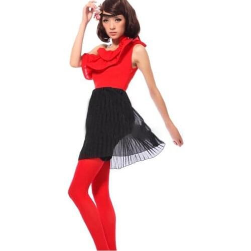 120D Red Thin Tights Sexy Womens Leggings Wedding Dancing Wear For Woman Girl Summer Pantynose Solid color