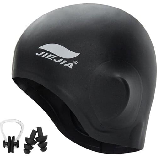 Swimming Caps Adult Waterproof Ear Protection Swim Cap with Nose Clip & Ear Plugs For Women Men Summer Swiming Pool Bathing Hat