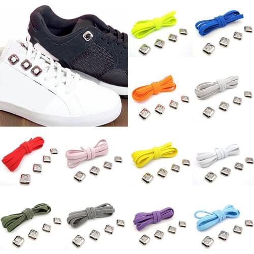 No Tie Shoelaces Women Men Elastic Shoestrings Adult Solid Quick Lazy Shoe Laces Kids Metal Buckle Shoelace Sneakers Shoelaces