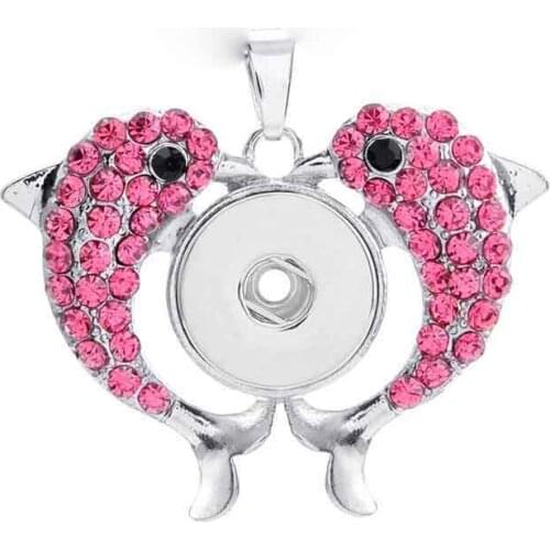 Dolphin Retro Vintage 184 Sweater Chain Ginger 18mm Snap Button Jewelry Pendant Necklace Charm jewelry For Women gift