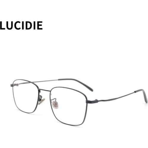 LUCIDIE Vintage Square Glasses Frame Retro Women Frame Clear Lens Eyewear Brand Designer Metal Myopia Eyeglasses Female Eyewear